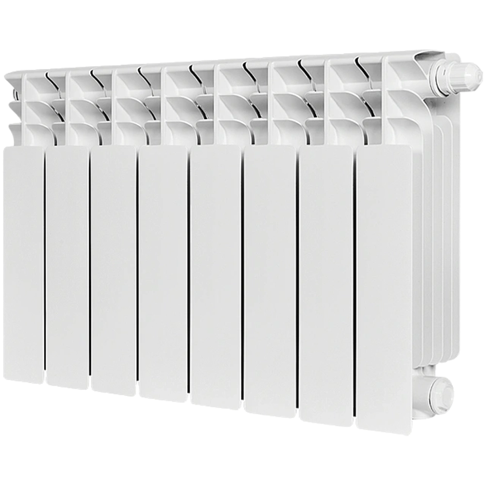 Радиатор биметаллический STOUT TITAN VENTIL 350 - 8 секций (подключение нижнее правое, цвет белый)