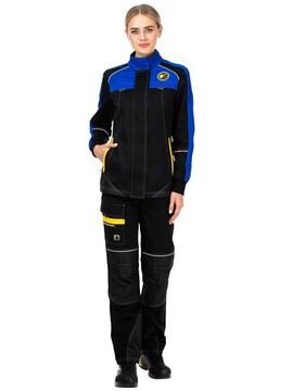 Куртка женская "Старт" (черный/василек/желтый)