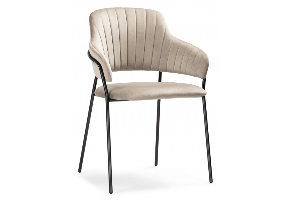 Стул на металлокаркасе Woodville Инклес дымчатый, черный глянец