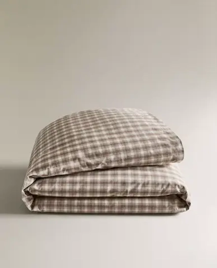 ZARA HOME ДЕТСКИЙ ПОДОДЕЯЛЬНИК ИЗ ФЛАНЕЛИ, КОРИЧНЕВЫЙ