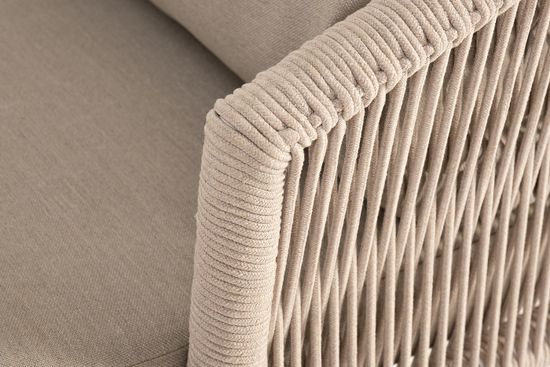 "Верона" лаунж-зона 5-местная плетеная из роупа (веревки), каркас алюминиевый белый, роуп бежевый