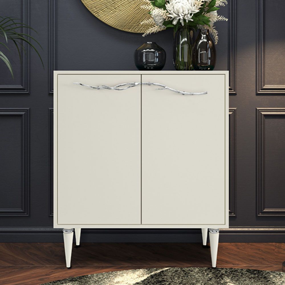 Комод Арт Колор matte Классик Сильвер с 2 полками Кремовый белый матовый