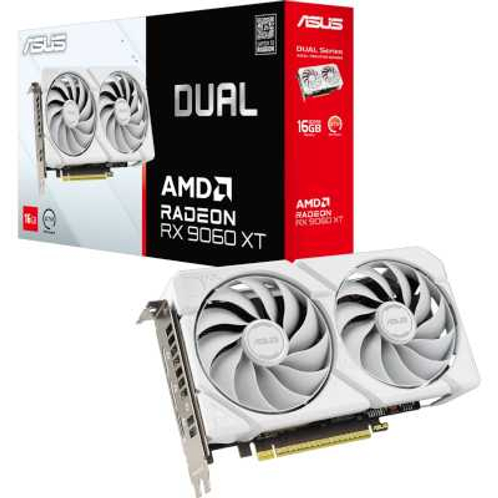 Видеокарта ASUS AMD Radeon RX 9060 XT 16Gb DUAL-RX9060XT-16G-WHITE