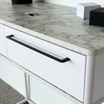 Туалетный столик консоль ROYAL 5211 эко (Мрамор Каррара-Белый-р.черная)