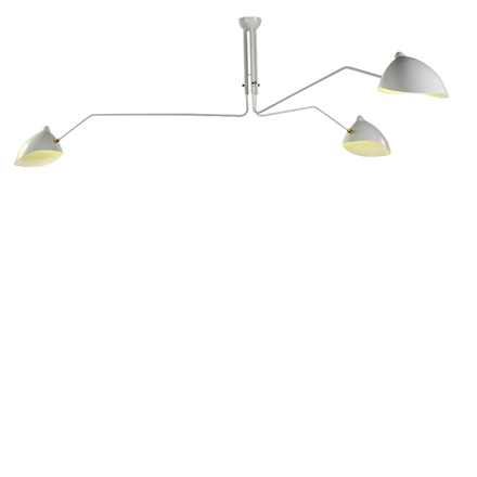 Ceiling design lamp Three Arms by Serge Mouille (White)