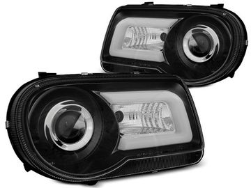 Передние фары tube light black для Chrysler 300C