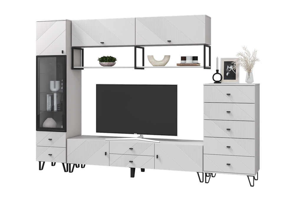 Шкаф-витрина с 1 стеклянной дверкой + 2 ящика "Кашемир"