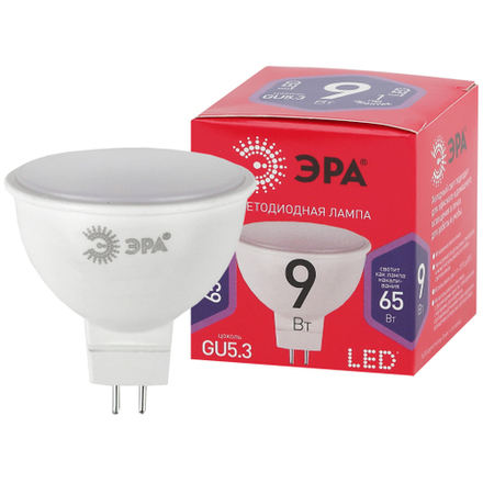 Лампа светодиодная ЭРА RED LINE LED MR16-9W-865-GU5.3 R 9Вт софит холодный дневной свет GU5.3