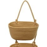 Корзины подвесные ручной работы «ОЛИНТГАР», цвет бежевый, две секции, 50*25*14*11см (лейбл)