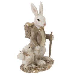 GAEM Фигурка декоративная "Заяц с цыпленком", L10,5 W8 H15 см