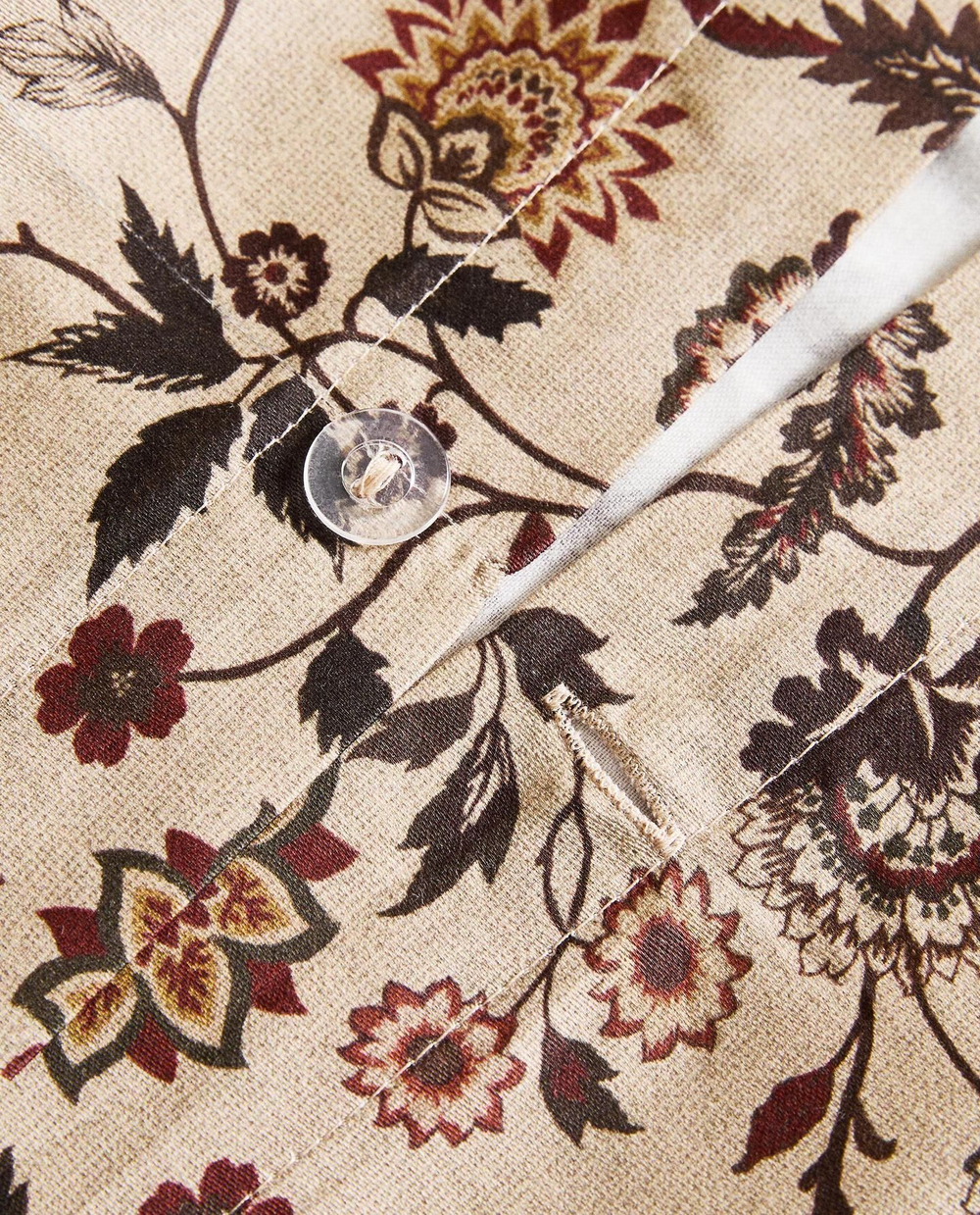 Zara Home - Атласная простыня с цветочным принтом, бежевый, 290x280 см