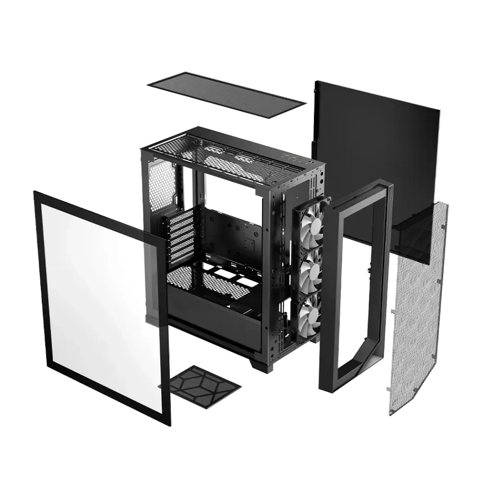 Корпус PCCooler C3D510 BK ARGB EATX/ATX/mATX/ITX 2x3.5", 2x2.5", USB3.0, 2xUSB2.0, 3xFAN ARGB included, Black
