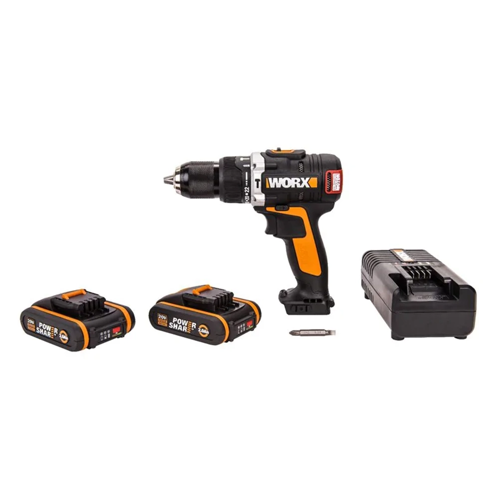 WORX WX373 аккумуляторная дрель-шуруповерт (2 x 2 Ач, ЗУ)