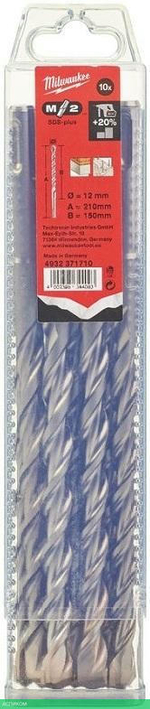 Бур Milwaukee SDS+ M2 12x210 10шт/уп (4932371710)