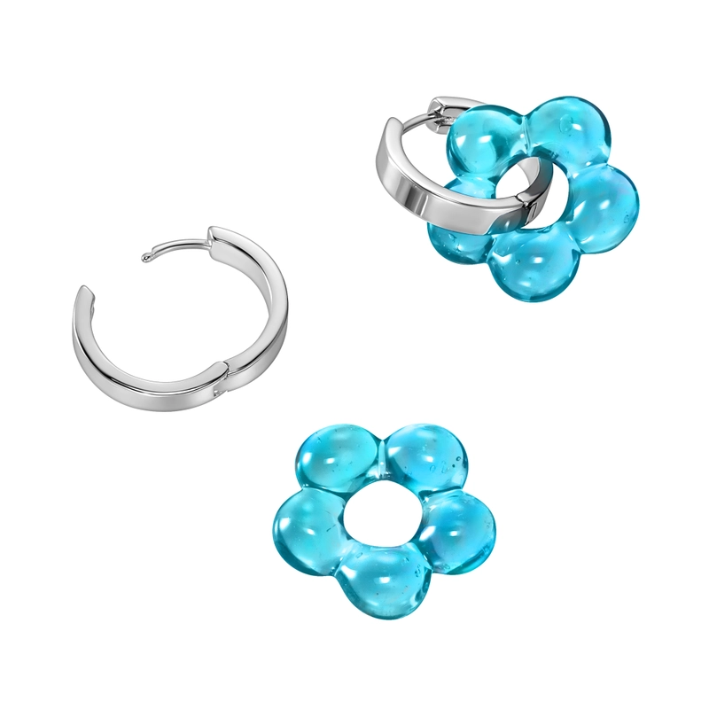 Серьги Расцвет (голубой)