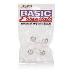 Эрекционное кольцо с бусинами Basic Essentials® Enhancer Ring with Beads (Цвет: прозрачный)