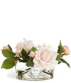 Розовый букет роз в прозрачной овальной вазе, Cote Noire