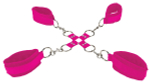 Розовый комплект оков Velcro hand and leg cuffs (Цвет: розовый)