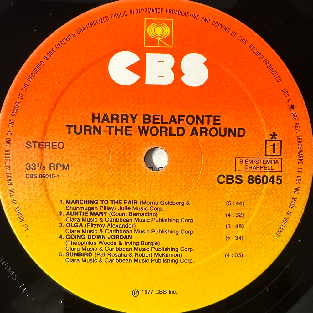 Harry Belafonte ‎– Turn The World Around (Голландия 1977г.)
