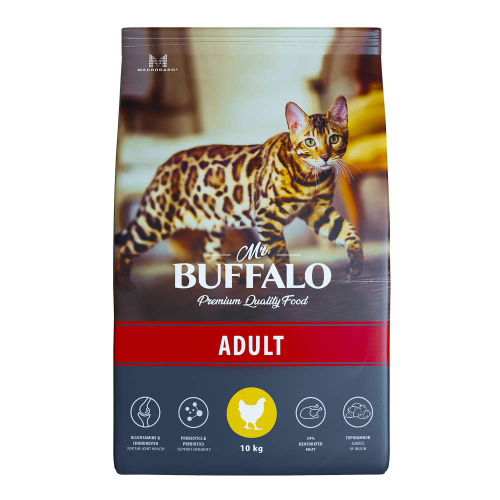 Сухой корм MR.BUFFALO ADULT для кошек курица 10 кг