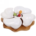 Набор соусников «White magic» 4шт 26*5смсм на бамбуковой подставке со шпажками