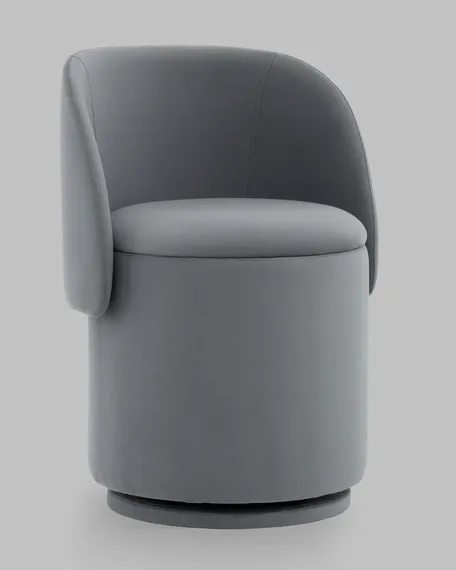 Пуф Gong со складной спинкой и ящиком, серый велюр