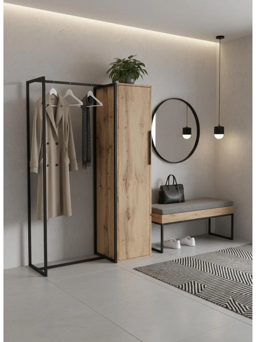 Вешалка шкаф напольная для одежды металлическая Gardo