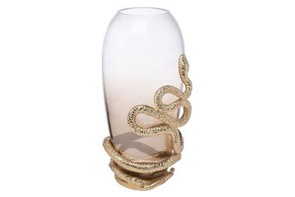 Ваза 18x16x32.5см Garda Decor Serpente дымчато-молочная