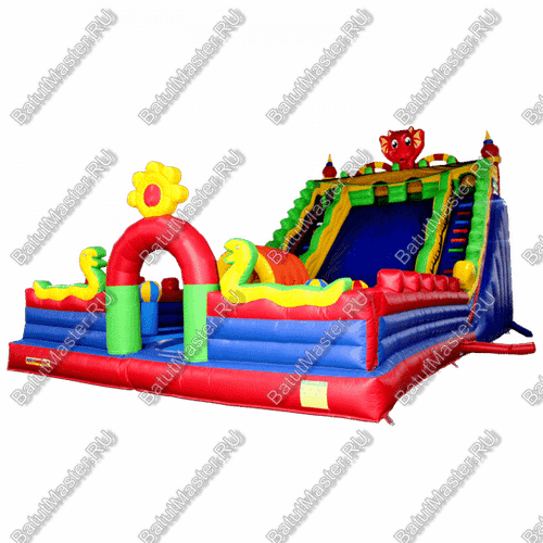 Детский надувной батут-горка "Dragons", размер 14*8*8 м