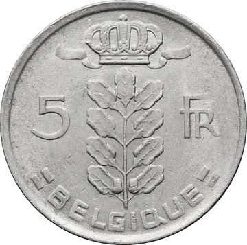 5 франков 1948-1981 Бельгия (надпись на французском BELGIQUE)