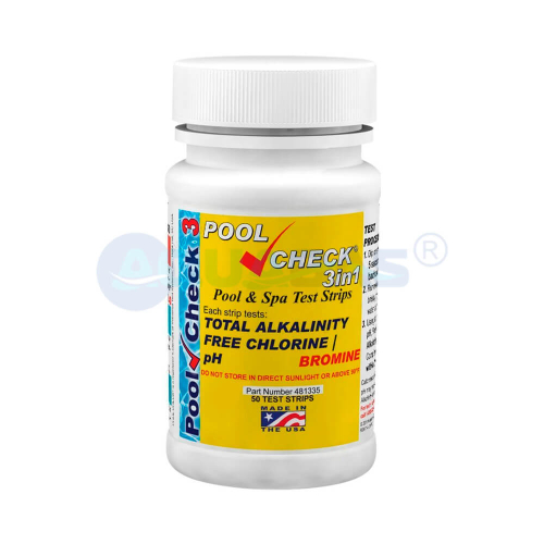 Тестовые полоски 3 в 1 Wateriga свободный хлор/рН/общая щелочность (50 шт) (481335-BU)