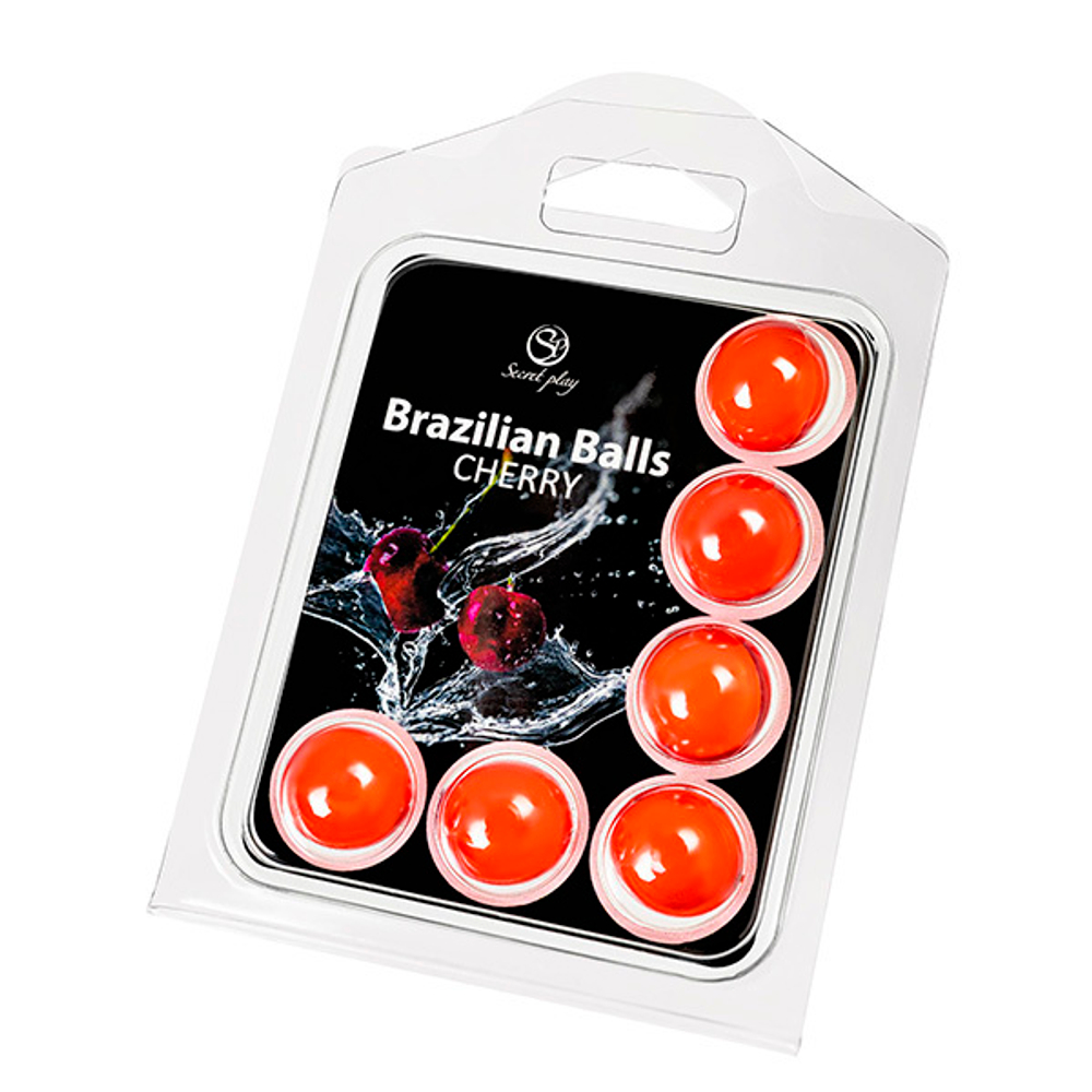 Набор из 6 шариков с массажным маслом с ароматом вишни Secret Play Brazilian Balls