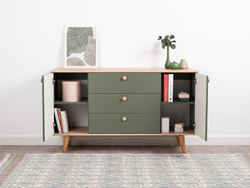 Матиас комод 16.245 Гикори Рокфорд / Дымчатый Зеленый