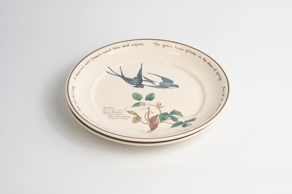 Две тарелки из сервиза «Сельский дневник леди эпохи короля Эдуарда» Эдит Холден (The Country Diary of an Edwardian Lady by Edith Holden 1906)