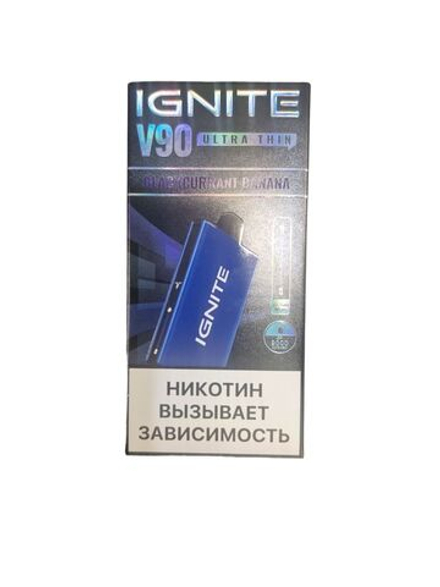 Ignite V90 Blackcurrant banana - чёрная смородина-банан 9000 затяжек 20мг (2%)