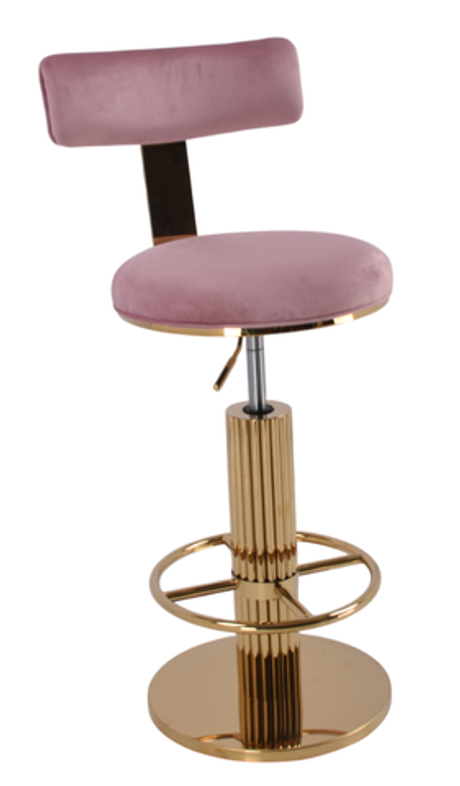 Стул барный Ist Casa Вивиан, пыльная роза, глянцевое золото