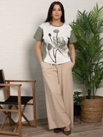 Блуза Нимфея (бело-зеленая) Б15610-18М LT Collection