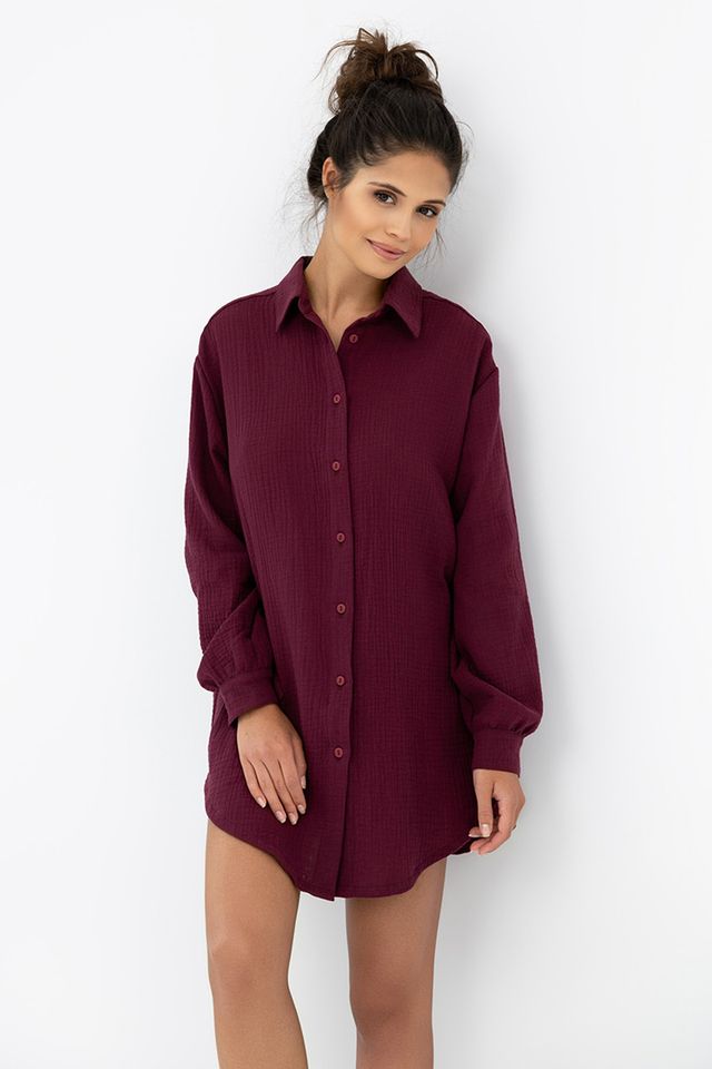 Рубашка винного оттенка Ivory 111225