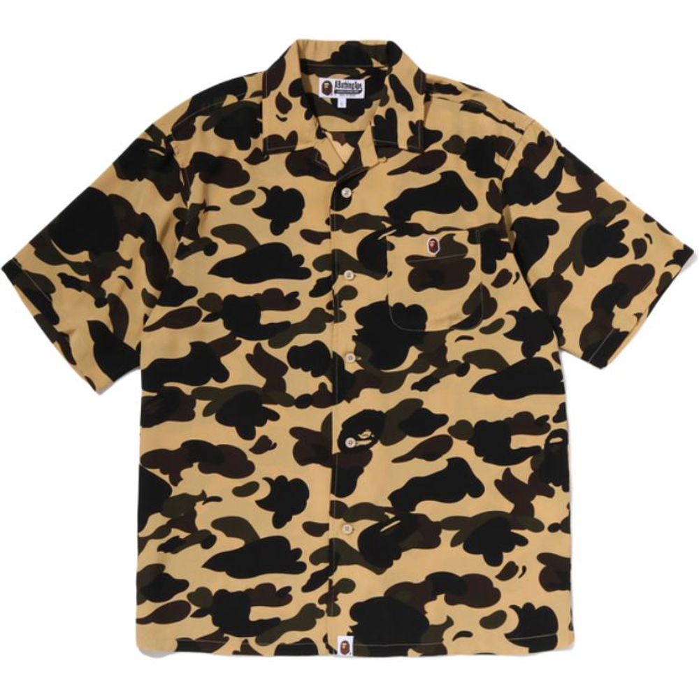 A Bathing Ape Bathing Ape 1st Camo Shirts Camouflage Pattern Moderate Polyester Summer 0zxsrm007321q желтый