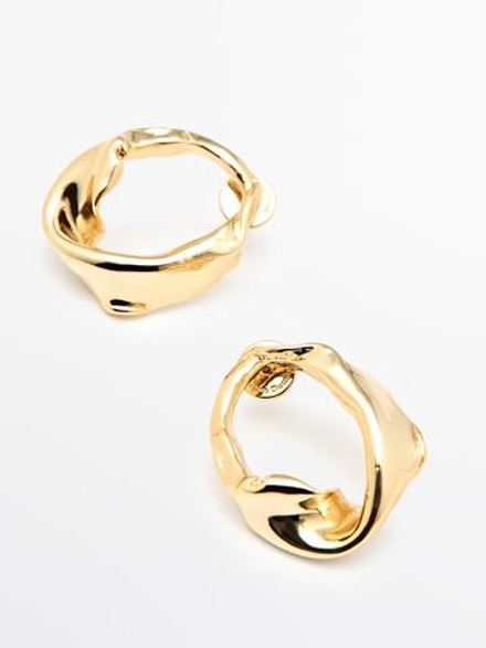 Massimo Dutti Серьги асимметричной формы, золотистый