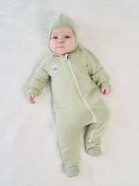 Комбинезон с закрытой ножкой "Шалфей" утепленный 0+