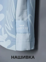 Летний голубой костюм для девочки, футболка и кюлоты