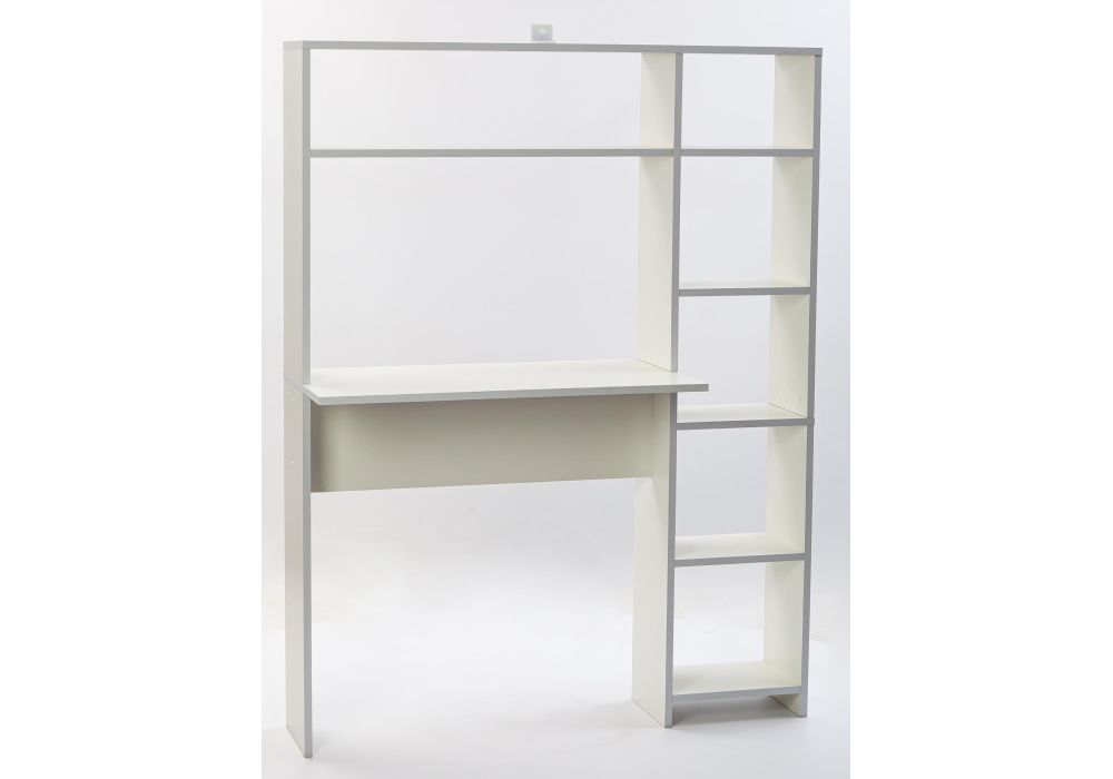 Письменный стол Тулон со стеллажом белое тиснение