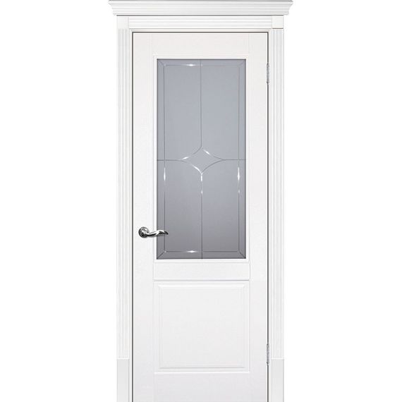 Фото межкомнатной двери эмаль Текона Смальта 15 белая RAL 9003 остеклённая