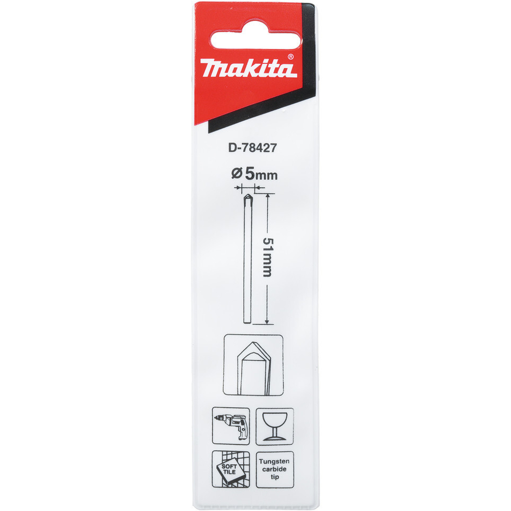 Сверло Makita по стеклу 5*51   D-78427