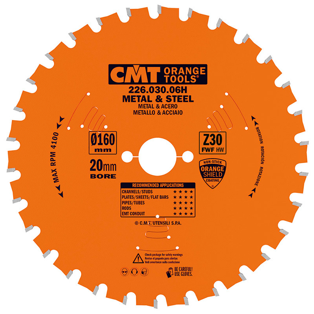 Диск пильный по стали 160x20x2,0/1,6 0° FWF Z=30 226.030.06H