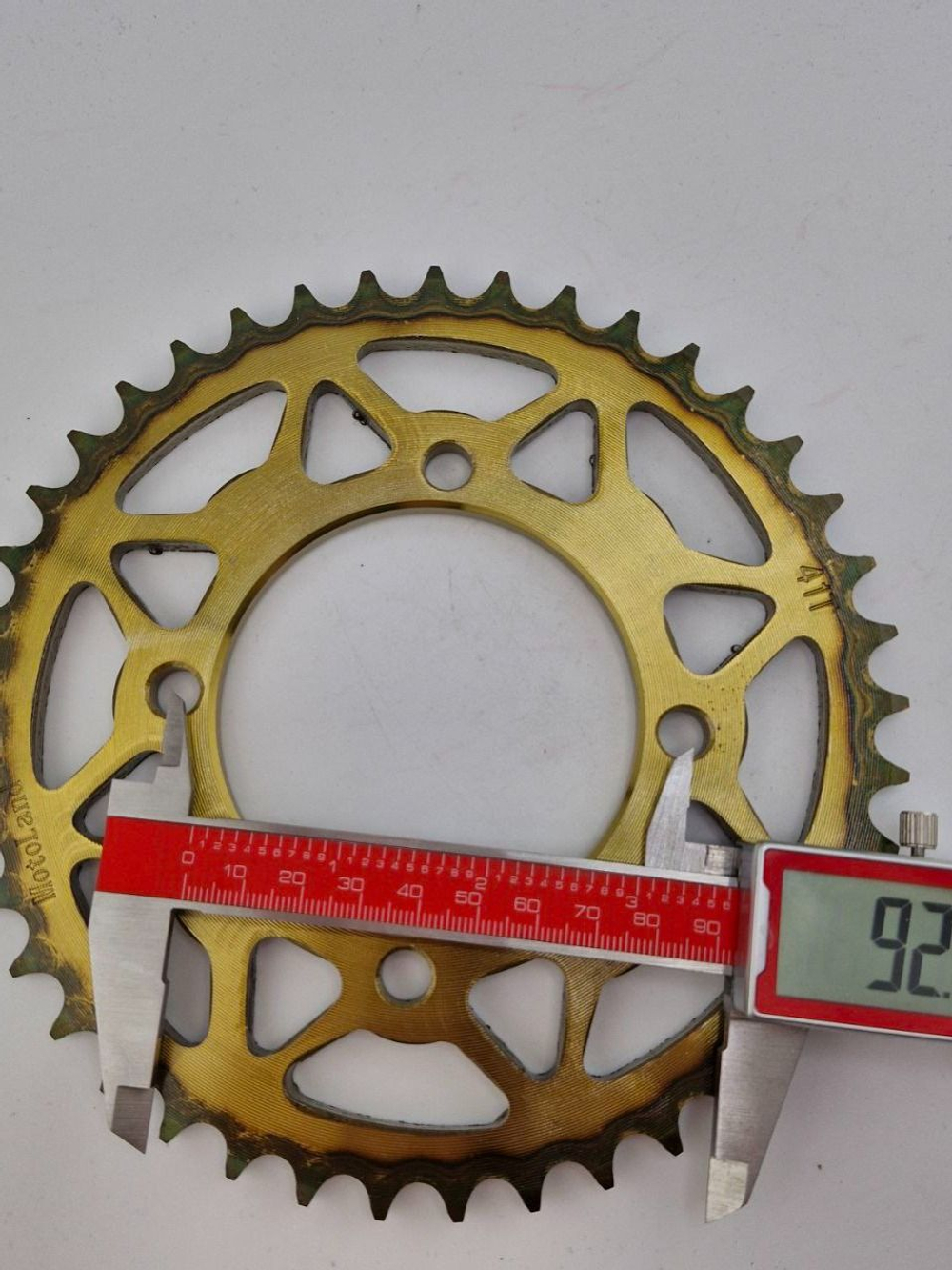 Звезда ведомая 428-41Т для питбайка, кроссового мотоцикла (стальной венец, цепь 428, 41 зуб, усиленная)