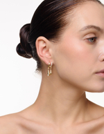 Серьги "Double Drops Crystal" Gold