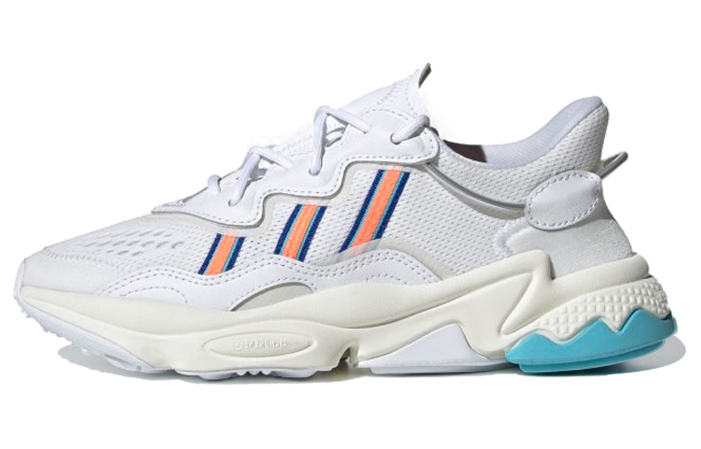 Adidas originals Ozweego shock absorption, non-slip and wear-resistant low-cut sports casual shoes women's white gray orange