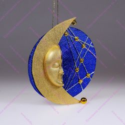 Ёлочная игрушка Месяц на звёздном небе